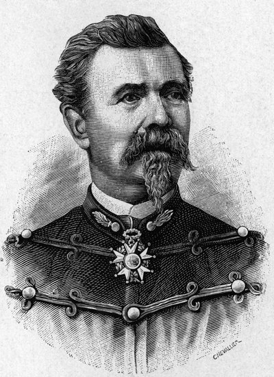 Portret generała de Reffye - w „Albumie Nauki”; wybitni naukowcy; Wielkie odkrycia”” 1896. autorstwa French School