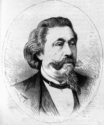 Portret Georgesa Hainla (1807-1873), francuskiego dyrygenta i wiolonczelisty. Grawer w „Le Monde Illustré” nr 844 z 13 czerwca 1873 r. autorstwa French School