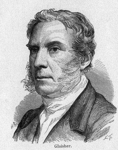 Portret Glishera, brytyjskiego lotnictwa - w „Albumie Nauki”; wybitni naukowcy; Wielkie odkrycia”” 1896. autorstwa French School