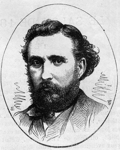 Portret Henri Chapu (1833-1891), francuskiego rzeźbiarza. Grawer w „”Le Monde Illustré””n°890 z dnia 2 maja 1874 r. autorstwa French School
