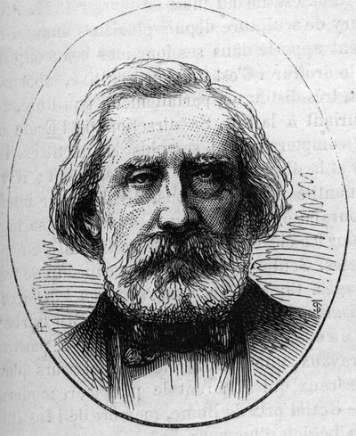 Portret Henri Labrouste (1801-1875), francuskiego architekta. Grawer w „”Le Monde Illustré””n°890 z dnia 2 maja 1874 r. autorstwa French School