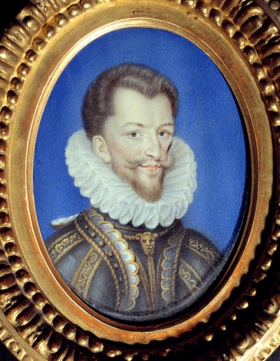 Portret Henryka I Lotaryngii, księcia Guise dit le Balafre (1550-1588) Anonimowy gwasz na welinie. XVI-wieczne Chantilly, Musee Conde autorstwa French School