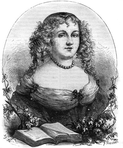 Portret Izabeli II Jerozolimskiej (Yolande de Brienne), królowej Jerozolimy (1212-1228) i żony Fryderyka II Świętego Cesarstwa. Rycina w „Historii papieży (...) Zbrodnie królowej króla i cesarzy na przestrzeni wieków” Maurice Lachatre autorstwa French School