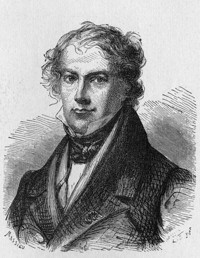 Portret J. B. Biota (1774 - 1862), francuskiego fizyka - w „Albumie nauki”; wybitni naukowcy; Wielkie odkrycia”” 1896. autorstwa French School