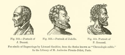 Portret J. Daurata, Portret Jodelle, Portret P. Ronsarda (rycina) autorstwa French School