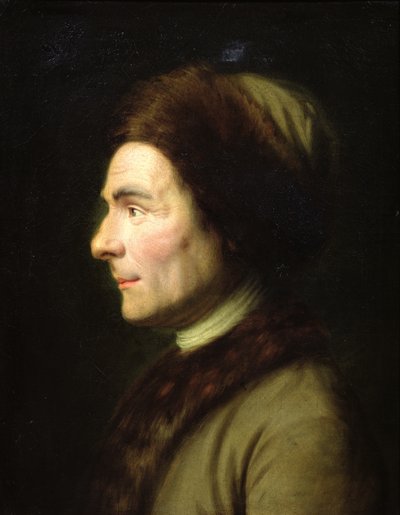 Portret Jean-Jacques Rousseau (1712-78) autorstwa French School