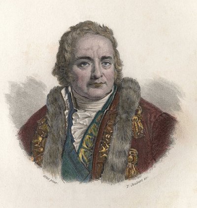 Portret Jeana Antoine (Jean - Antoine) Chaptala, hrabiego Chanteloup (1756-1832), francuskiego chemika i polityka. W „”Portretach pożytecznych mężczyzn”” autorstwa French School