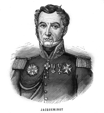 Portret Jeana Francois Jacqueminota, wicehrabiego Ham (1787-1865), francuskiego generała i polityka. Grawer w „Les Illustrations De L