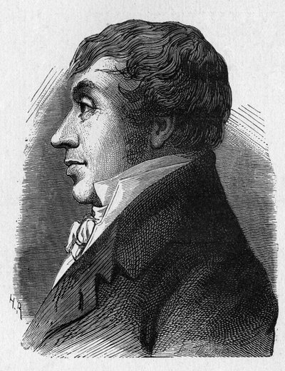 Portret Jeana Marie Josepha (Jean-Marie-Joseph) Coutelle (1748-1835), dowódcy lotnisk wojskowych pod republiką - w „Albumie nauki”; wybitni naukowcy; Wielkie odkrycia””” 1896 autorstwa French School