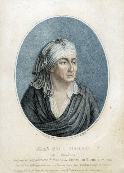 Portret Jeana Paula Marata (1743-1793), francuskiego lekarza, publicysty i polityka autorstwa French School