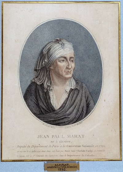 Portret Jean Paula Marata (1743-1793), francuskiego lekarza, publicysty i polityka autorstwa French School