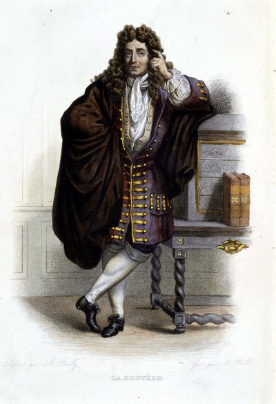 Portret Jeana de La Bruyere, francuskiego pisarza i moralisty (1645-1696) w red. Mennechet, „Le Plutarque francais”” autorstwa French School
