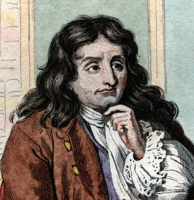 Portret Jeana de La Fontaine (Lafontaine) (1621-1695), francuskiego bajkopisarza i poety. autorstwa French School