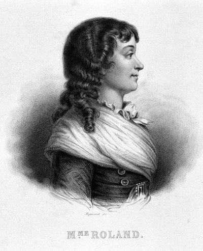Portret Jeanne Marie lub Manon Philipon, Madame Roland (1754 - 1793) - w „Revolution francaise” Thiersa autorstwa French School