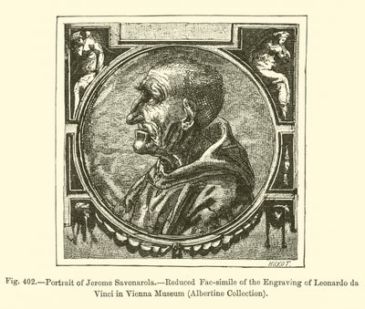 Portret Jerome Savonaroli (rycina) autorstwa French School