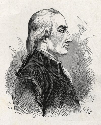 Portret Josepha Blacka (1761 - 1799), brytyjskiego fizyka i chemika (odkrycie magnezji) - w „Albumie nauki”; wybitni naukowcy; Wielkie odkrycia”” 1896. autorstwa French School
