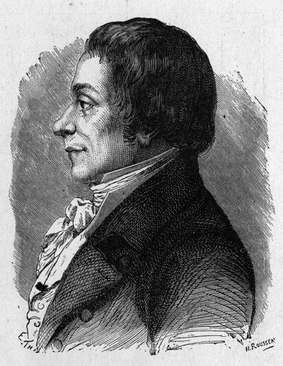 Portret Josepha Lakanala (1762 - 1845), francuskiego polityka - w „Albumie nauki”; wybitni uczeni; Wielkie odkrycia”” 1896. autorstwa French School