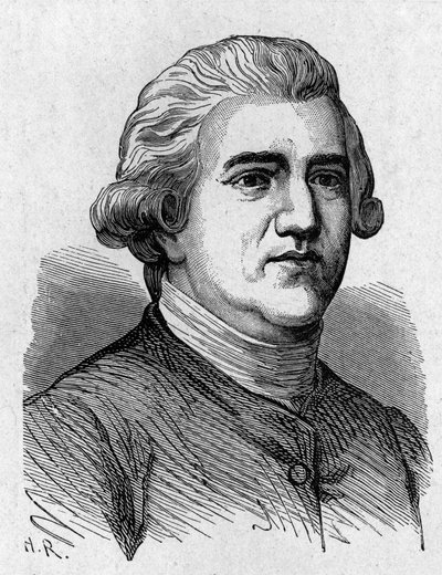 Portret Josiaha Wedgwooda (1730 - 1795), brytyjskiego artysty i przemysłowca - w „Albumie nauki”; wybitni uczeni; Wielkie odkrycia”” 1896. autorstwa French School