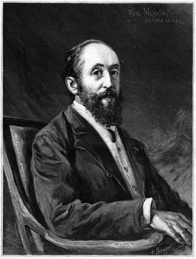 Portret Julesa Claretie (1840-1913), francuskiego powieściopisarza i członka francuskiej akademii w latach 1888-1913, w „The Illustrous World” autorstwa French School