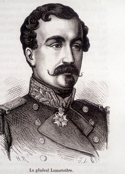 Portret Lamoricière, francuskiego generała i polityka (1806 - 1865) autorstwa French School