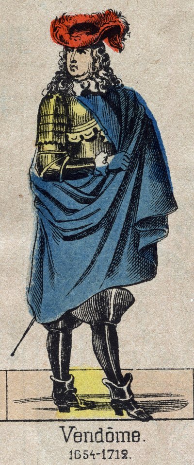 Portret Louis-Joseph (Louis Joseph) de Bourbon (1645-1712) znanego jako Wielki Vendome, książę Penthievre i Mercoeur, a następnie książę Vendome i para Francji. Wizerunek Epinal z końca XIX wieku. autorstwa French School