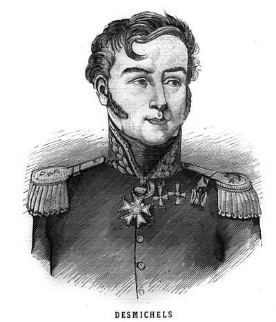 Portret Louisa Alexisa Desmichelsa, generała francuskiego (1779-1845). Grawer w „Les Illustrations De L