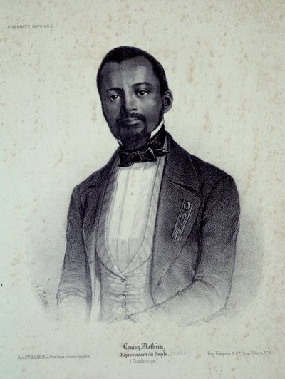 Portret Louisy Mathieu (1817-1874), byłej niewolnicy i zastępcy Gwadelupy Grawerowanie XIX-wiecznego Chartres, Musee des Beaux Arts autorstwa French School