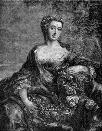 Portret Madame de Chateauroux, Marie-Anne de Mailly-Nesle (1717-1744), ulubienicy króla Ludwika XV. Grawer w „Historii prostytucji i rozpusty wśród wszystkich narodów świata od starożytności do dnia dzisiejszego” autorstwa dr Th. -F. Debray. 1879. autorstwa French School