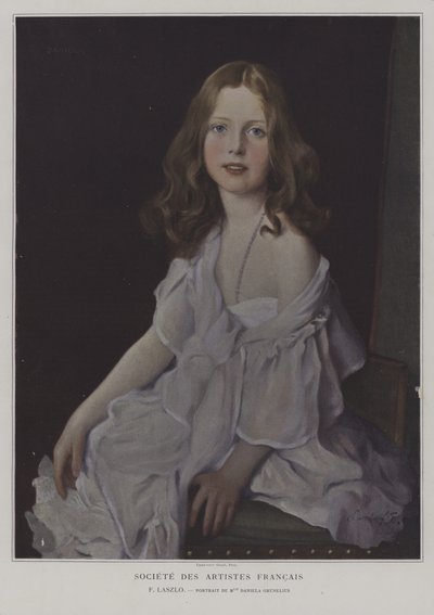 Portret Mademoiselle Danieli Grunelius (kolor lito) autorstwa French School