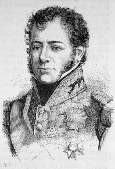 Portret Maison, marszałek Francji (1771 - 1840) - w „Historii Francji” Henri Martina autorstwa French School