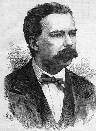 Portret Manuela Pardo (1834-1878), prezydenta Peru w latach 1872-1876. Grawer „”Le Monde Illustré” nr 1132 z dnia 7 grudnia 1878 r. autorstwa French School