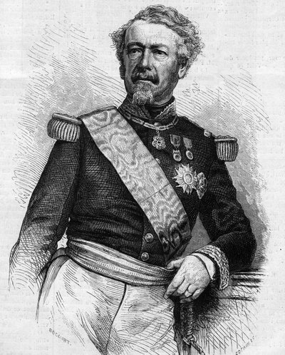 Portret Marechala Adolphe Niela (1802-1869), francuskiego żołnierza i polityka. Grawer w „” Le Monde Illustré”” nr 645 z 21 sierpnia 1869. autorstwa French School