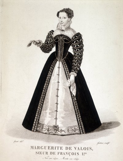 Portret Małgorzaty z Nawarry (1492-1549) Królowej Nawarry i Poetki - XIX wiek autorstwa French School