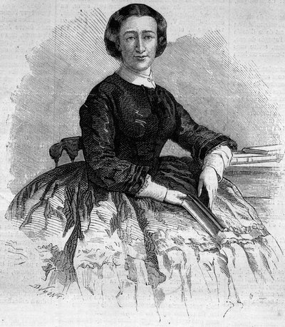 Portret Marii Franciszki Salezej (1825-1860), księżnej Alby i siostry francuskiego cesarza Eugenii de Montijo. Grawer w „Le Monde Illustré” nr 180 z 22 września 1860 r. autorstwa French School