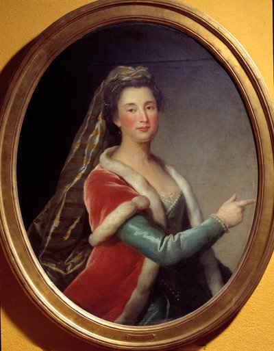 Portret aktorki Marie Desmares La Champmesle (1642-1698) w roli Roxane. Anonimowe malowanie autorstwa French School