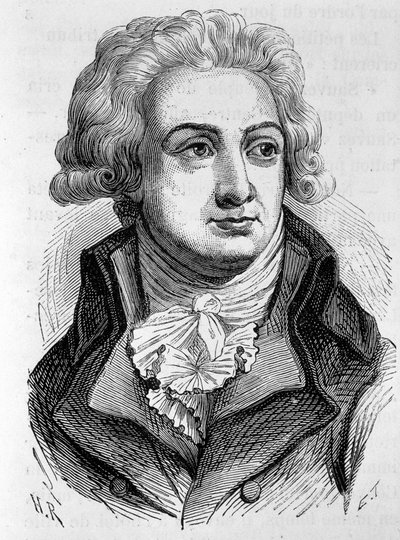Portret Marie Jean Herault de Sechelles (1759-1794), francuskiego polityka - w „L’Histoire de France” Henri Martina autorstwa French School