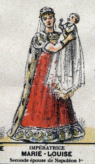 Portret Marii Ludwiki Austrii (1791-1847), żony Napoleona I z synem Napoleonem II. W „Galeriach królów i królowych Francji i znamienitych postaci z lat 1643-1895”” obraz epinal. autorstwa French School