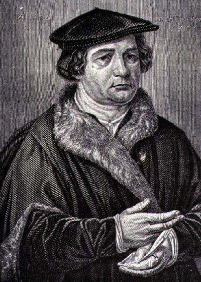 Portret Marcina Lutra (1483-1546) Niemiecki reformator religijny (rycina) autorstwa French School