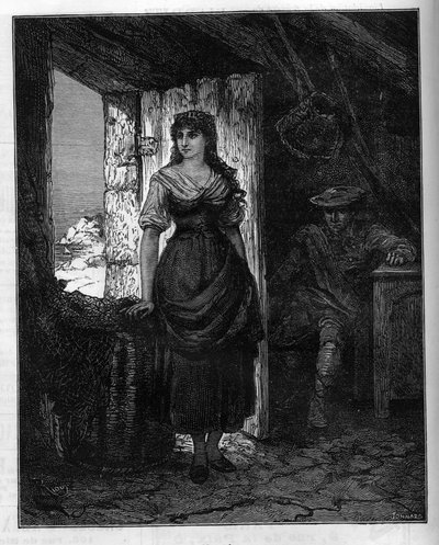 Portret Mercedesa, bohater powieści „Hrabia Montecristo” (Monte Cristo lub Monte Cristo) Aleksandra Dumasa (1802-1870). Grawerowanie w „Le Monde Illustré”, 30 stycznia autorstwa French School