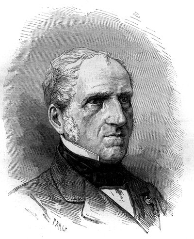 Portret Michela Charlesa (1793-1880), francuskiego matematyka. Grawer w „”Le Monde Illustré””n°1240 z 1 stycznia 1881 r. autorstwa French School