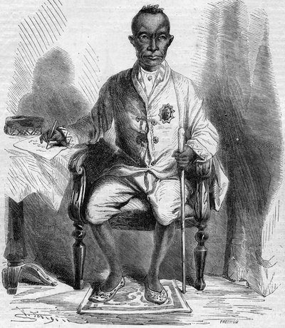Portret Mongkuta (Rama IV lub Phrachomklao) (1804-1868), króla Syjamu (dzisiejsza Tajlandia). Grawer w „”Le Monde Illustré””n°222 z 13 lipca 1861 r. autorstwa French School