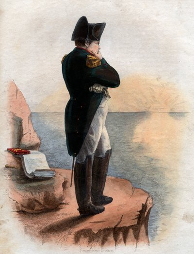 Portret Napoleona I (1769-1821) na wyspie św. Heleny. autorstwa French School