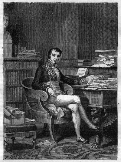 Portret Nicolasa Francois Molliena (1758-1850), francuskiego polityka - w „Historii imperium po dziejach konsulatu” Adolphe Thiers - 1879 - kolekcja prywatna autorstwa French School