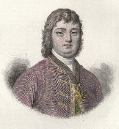 Portret Nicolasa Roze dit le Chevalier Roze (1675-1733), francuskiego wojskowego i gubernatora. w "Portraits des Hommes Useful". autorstwa French School