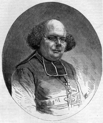 Portret Patrice Cruice (1815-1866), biskupa Marsylii w latach 1861-1865. Grawer „”Le Monde Illustré” n°232 z 21 września autorstwa French School