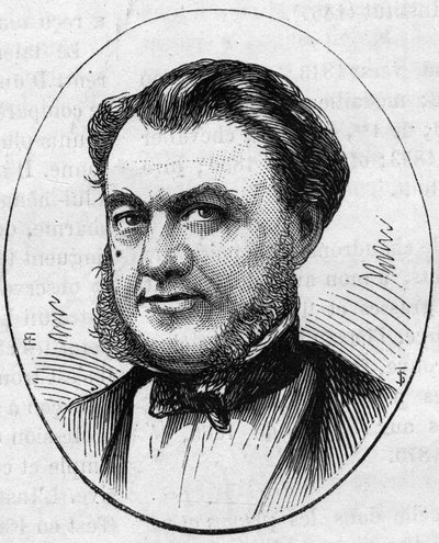 Portret Paula Abadie (1812-1884), francuskiego architekta. Grawer w „”Le Monde Illustré””n°890 z dnia 2 maja 1874 r. autorstwa French School