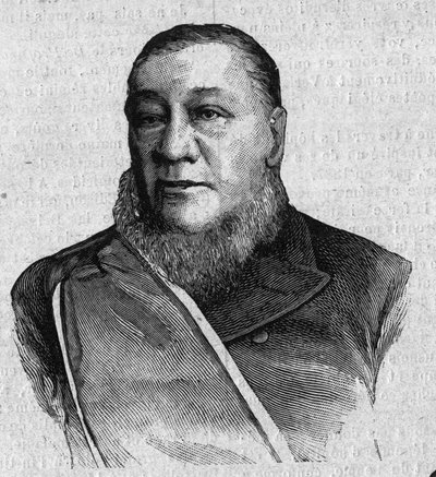 Portret Paula Krugera (Stephanus Johannes Paulus Kruger) (1825-1904), Prezydenta Transwalskiej Republiki Południowej Afryki. Grawer w „La gazette du dimanche” z 16 stycznia autorstwa French School