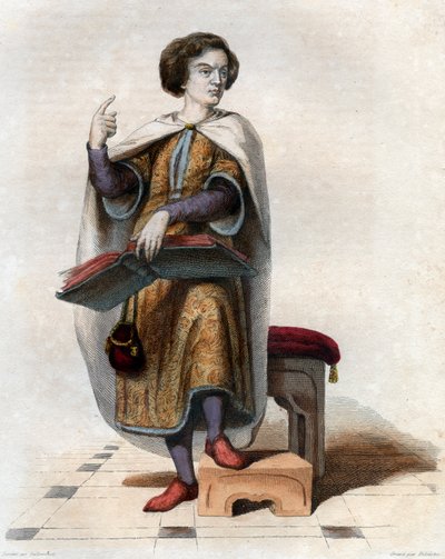 Portret Petera Abelarda (Pierre Abailard) (Pierre Abeilard) (1079-1142), francuskiego filozofa scholastyka, teologa i logika. autorstwa French School