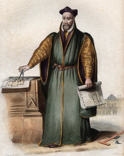 Portret Philiberta Delorme (De Lorme) (De lOrme) (1510-1570), francuskiego architekta. autorstwa French School