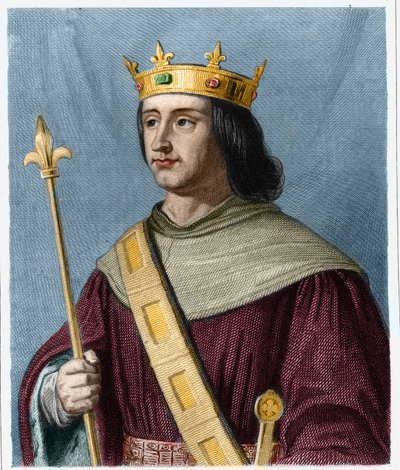 Portret Filipa VI de Valois (1294 - 1350), króla Francji - w „Histoire des Francais” Lavallee, rycina, sd. autorstwa French School